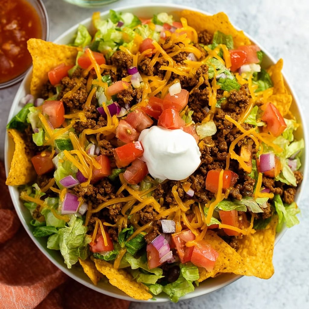 A delicious bowl of Doritos Taco Salad